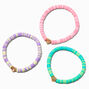 Best Friends Beaded Heart Charm Stretch Bracelets - 3 Pack,