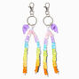 Best Friends Beaded Gummy Bear Split Heart Keychains - 2 Pack,