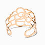Gold-tone Cutout Rose Cuff Bracelet,