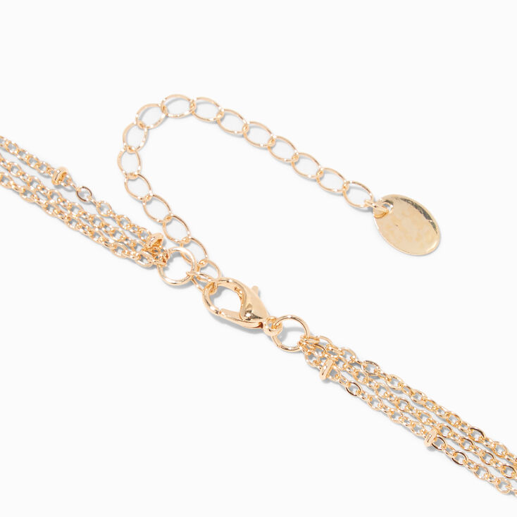 Gold-tone Stick Multi-Strand Chain Necklace,