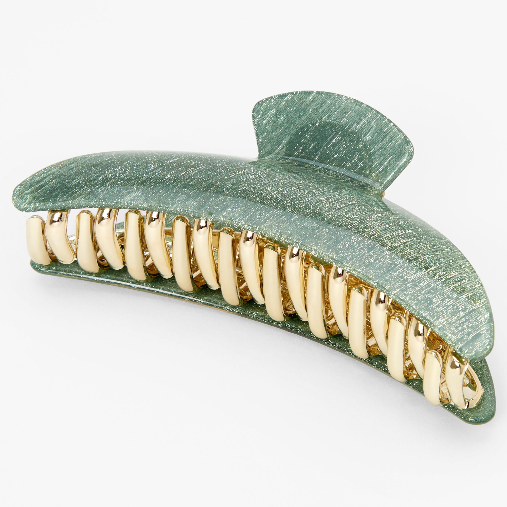 Large 5" Glitter Hair Claw - Green,