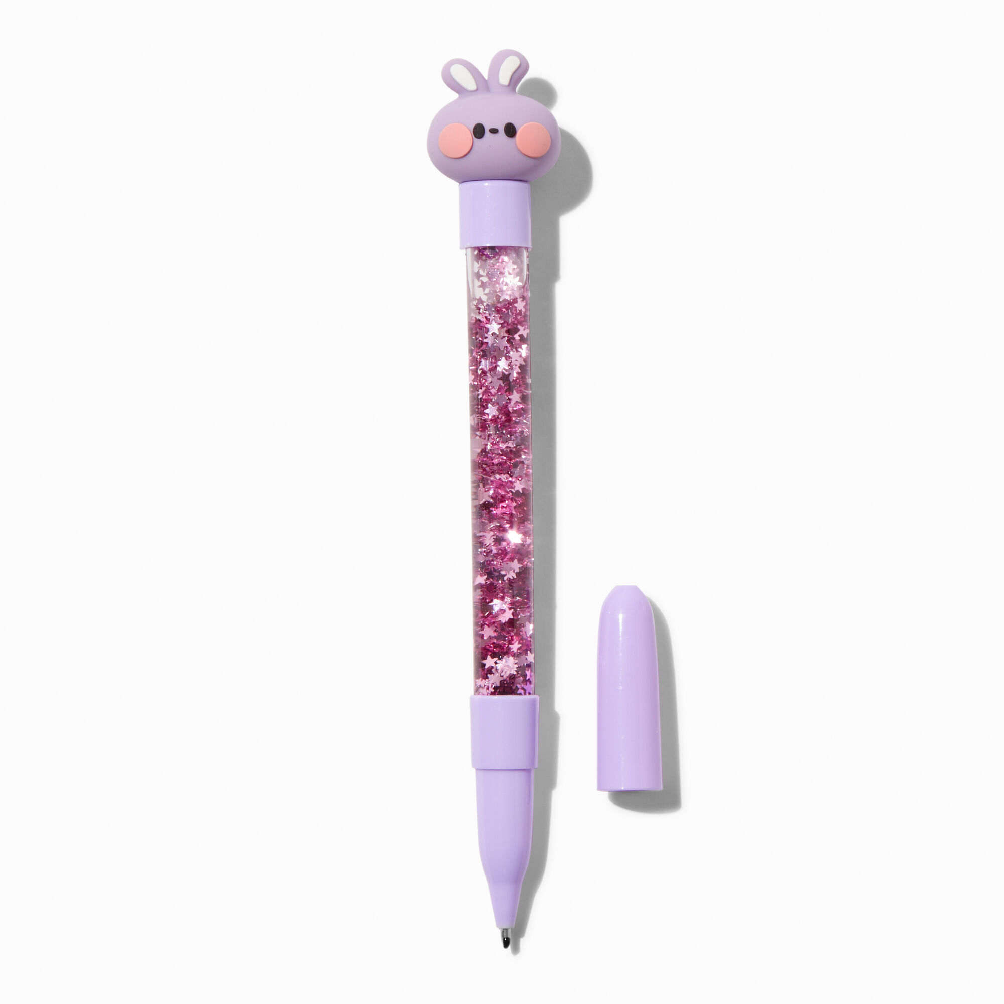 View Claires Bunny WaterFilled Glitter Pen Purple information
