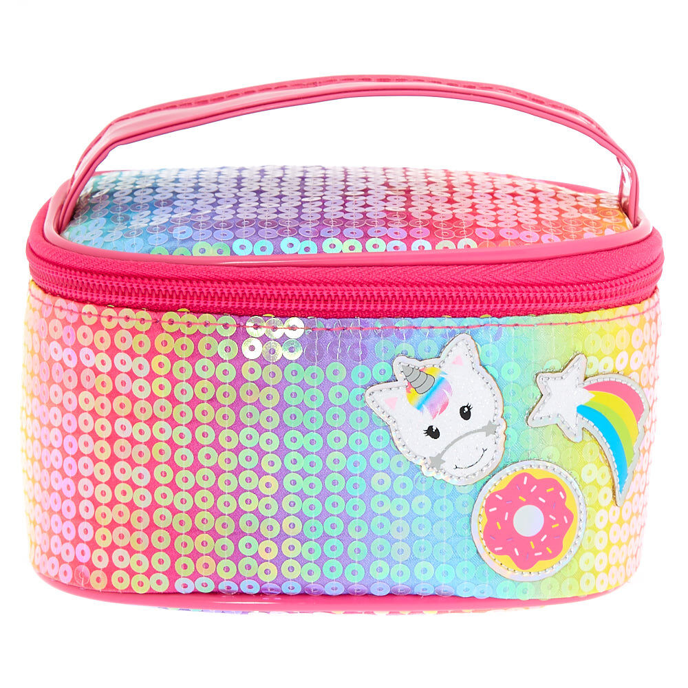 Trousse de maquillage licorne arc-en-ciel du Claire's Club,