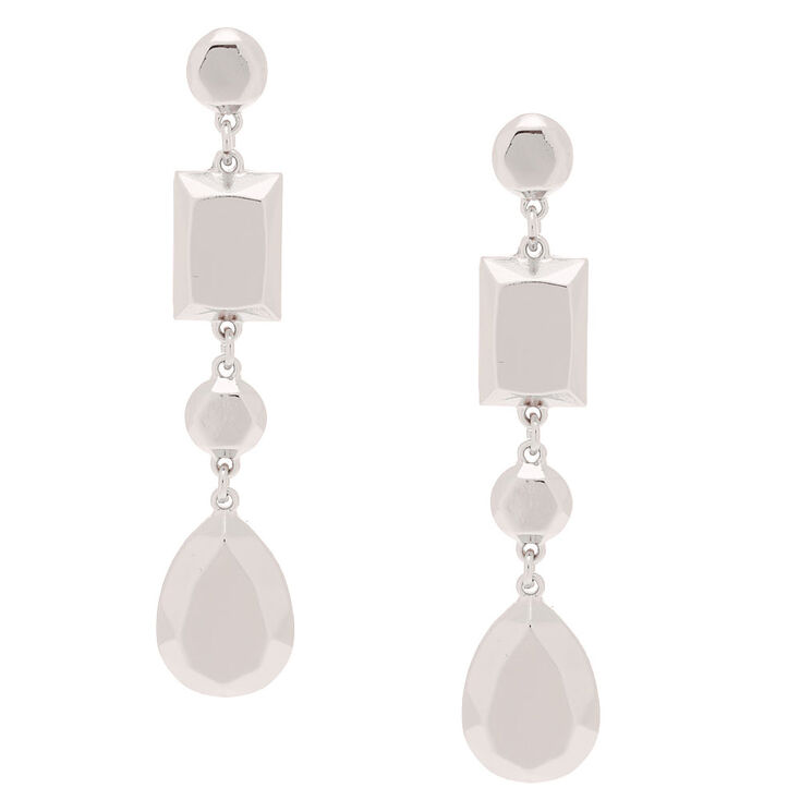 Claire's Pendantes forme métallisée couleur argenté 8 cm