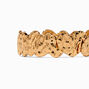 Gold-tone Textured Heart Stretch Bracelet ,