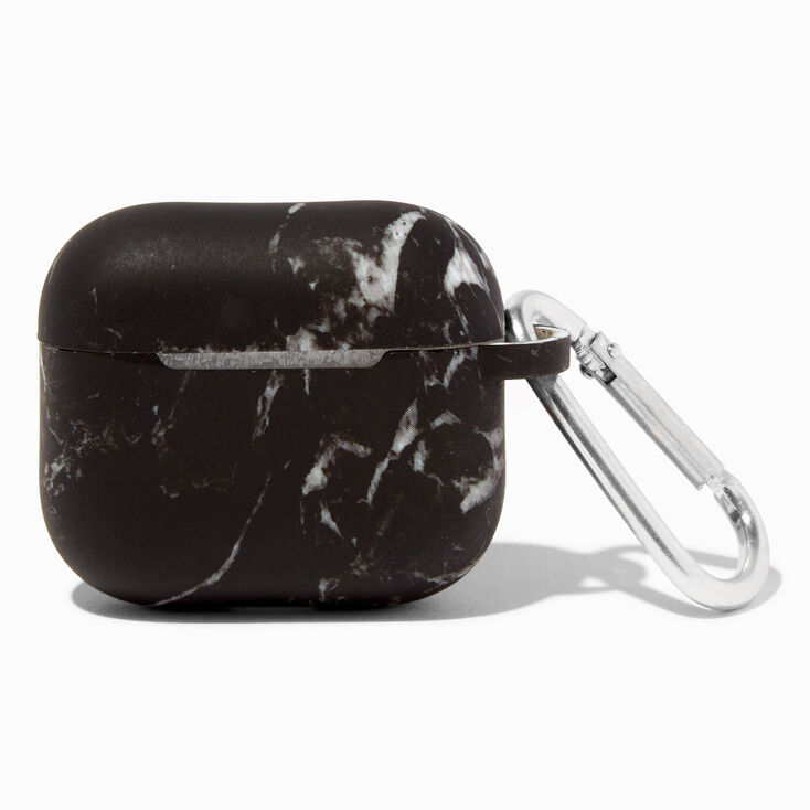 Black Marble Silicone Earbud Case Cover - Compatible With Apple AirPods&reg; 3,