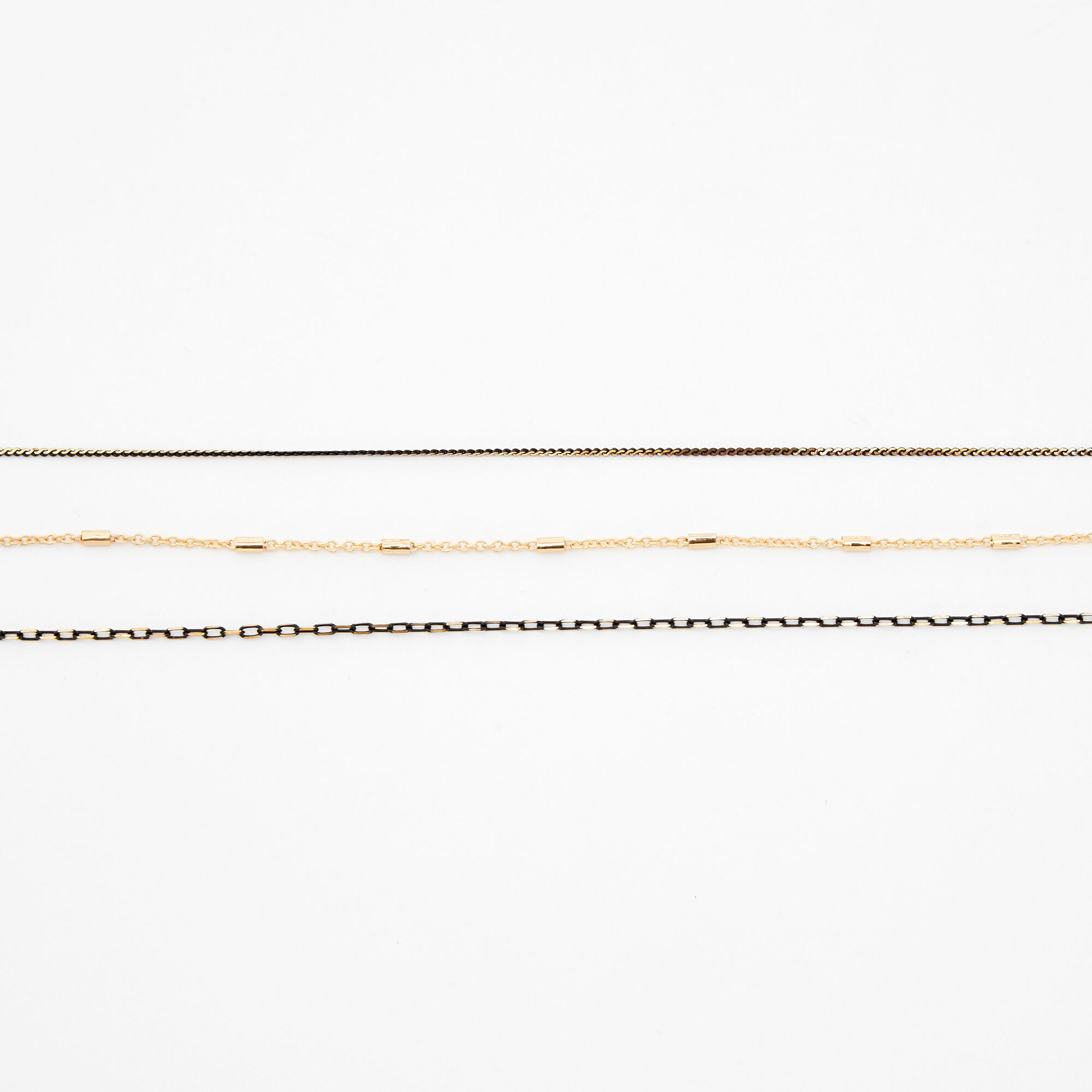 Dainty Shimmer Chain Choker Necklaces - 3 Pack,