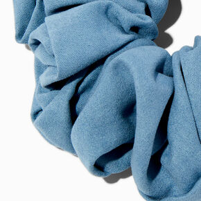 Chambray Denim Faux Suede Giant Hair Scrunchie,