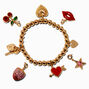 T H E M E x Claire&#39;s Gold-tone Cherry Stretch Charm Bracelet,