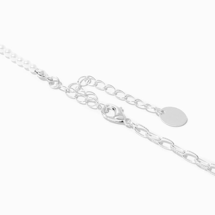 Silver Butterfly Chain &amp; Pearl Statement Necklace,