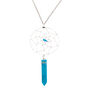 Silver Dreamcatcher Stone Long Pendant Necklace - Turquoise,