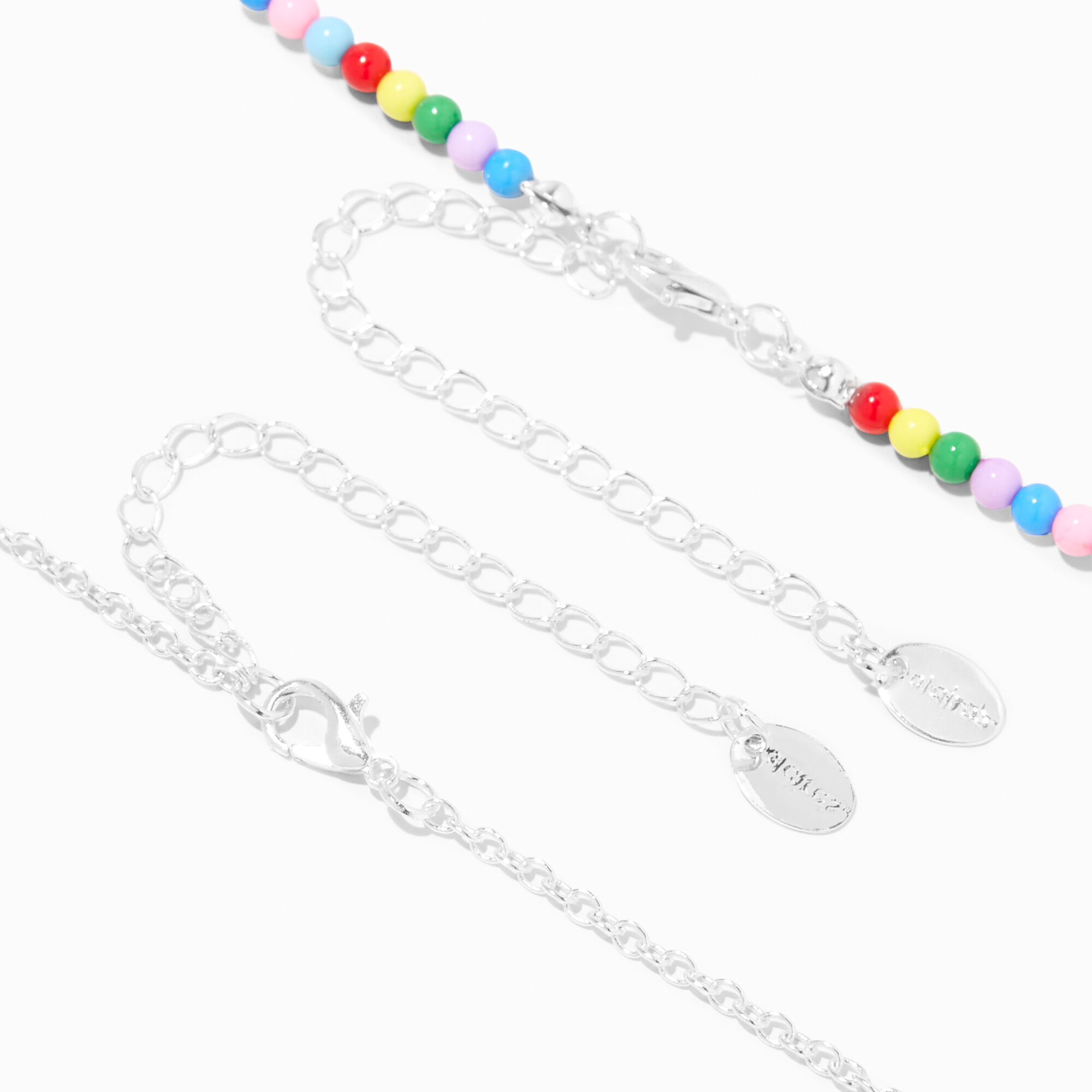 Claire's Club Rainbow Bead & Critters with Fruit Choker Necklaces - 2 Pack,