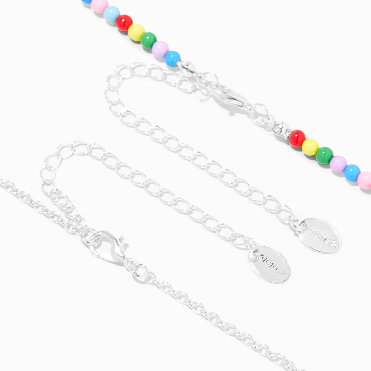 Claire&#39;s Club Rainbow Bead &amp; Critters with Fruit Choker Necklaces - 2 Pack,