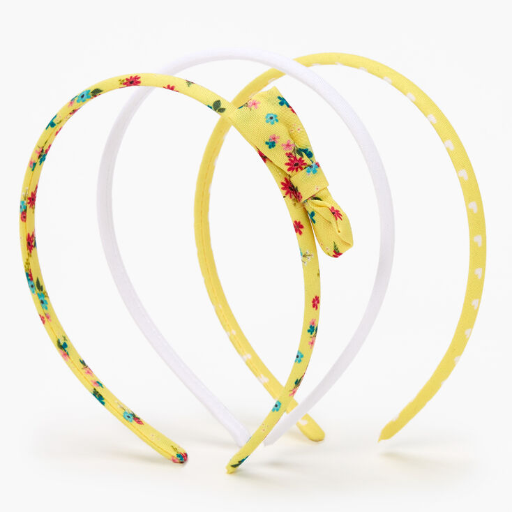 Claire&#39;s Club Spring Floral Headbands - Yellow, 3 Pack,