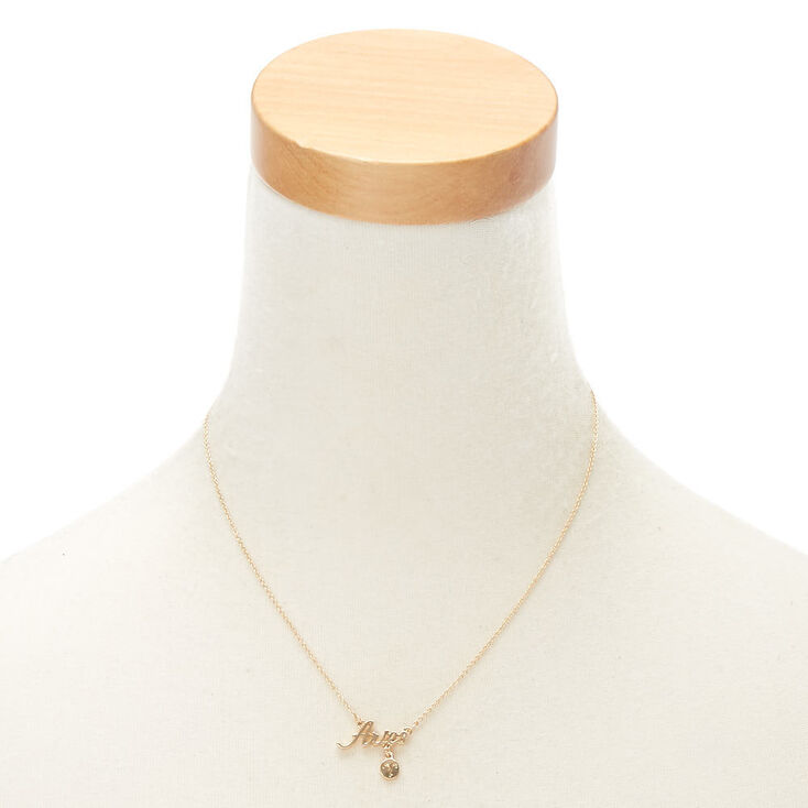 Collier &agrave; pendentif zodiaque dor&eacute; B&eacute;lier,