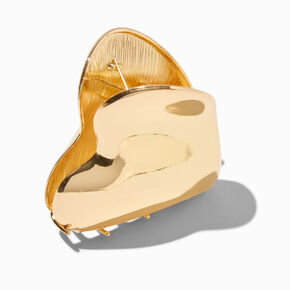 Gold Metal Heart Hair Claw,