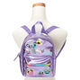 Mini sac &agrave; dos m&eacute;tallis&eacute; couleur lilas avec &eacute;moji,