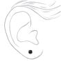 Black Cubic Zirconia Square Stud Earrings - 4MM,