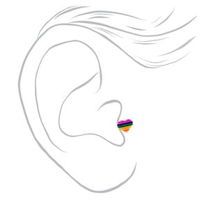Silver-tone Multi Rainbow Changeable Tragus Flat Back Earrings - 6 Pack,