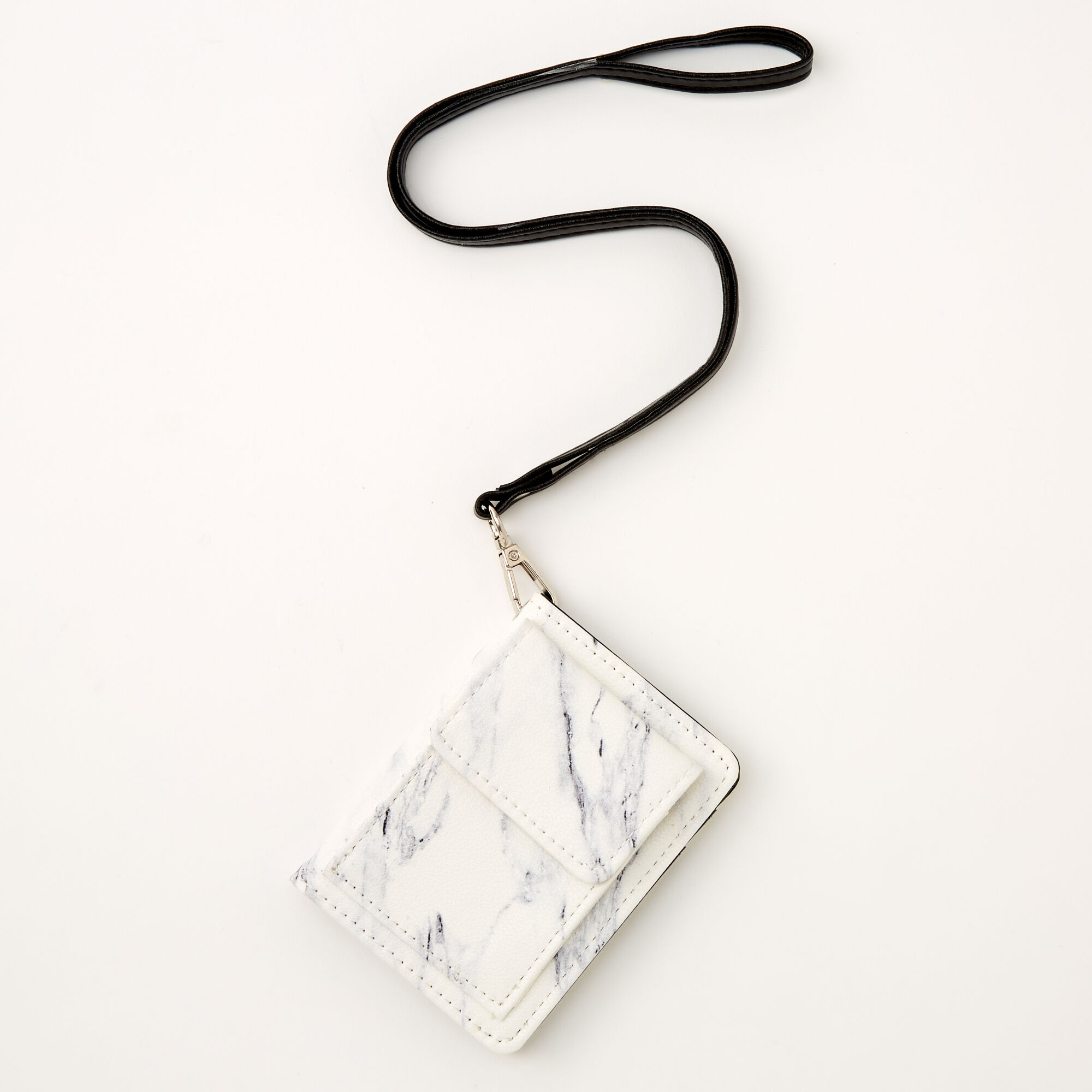 View Claires Marble Wallet With Lanyard White information