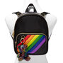 Rainbow Stripe Black Small Backpack,