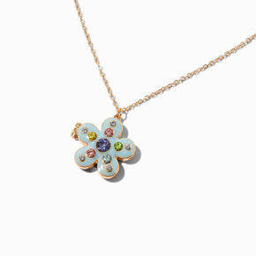 Uptown Flower Gem Locket Pendant Necklace,