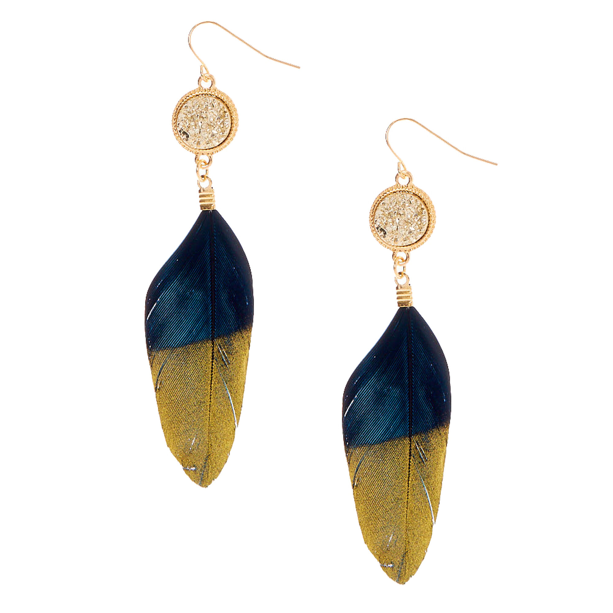 Gold feather earring mens