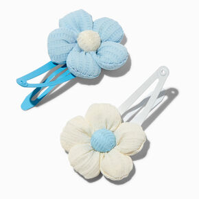 Claire&#39;s Club Puffy Flower Snap Hair Clips - 2 Pack,