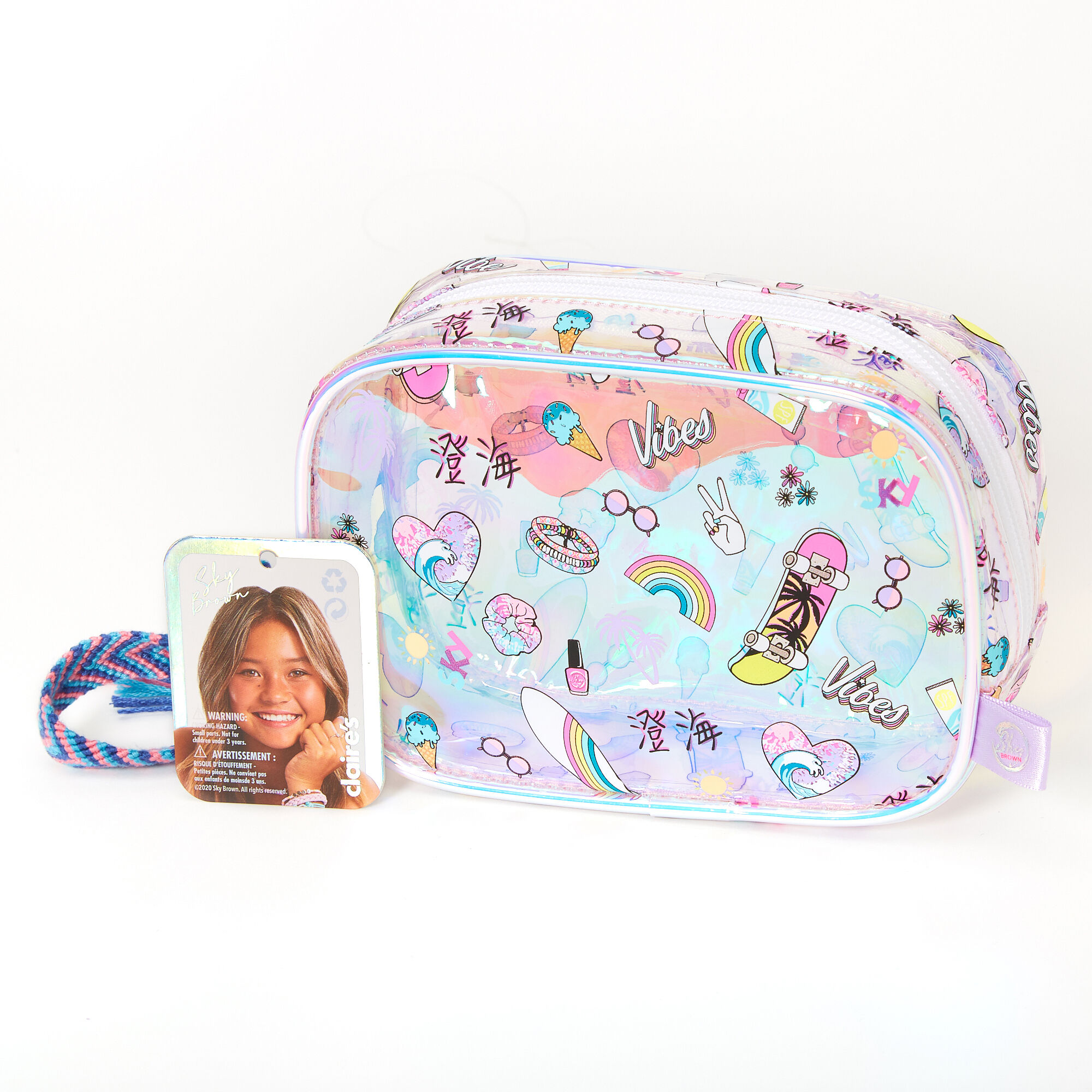 Sky Brown™ Holographic Cosmetic Bag,