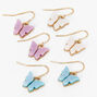 Gold 1&quot; Butterfly Drop Earrings - 3 Pack,