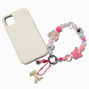 Pink Beaded Phone Wristlet Strap,