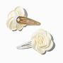Claire&#39;s Club Ivory Flower Headband &amp; Snap Hair Clip Set - 3 Pack,