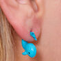 Turquoise Whale Front Back Earrings,