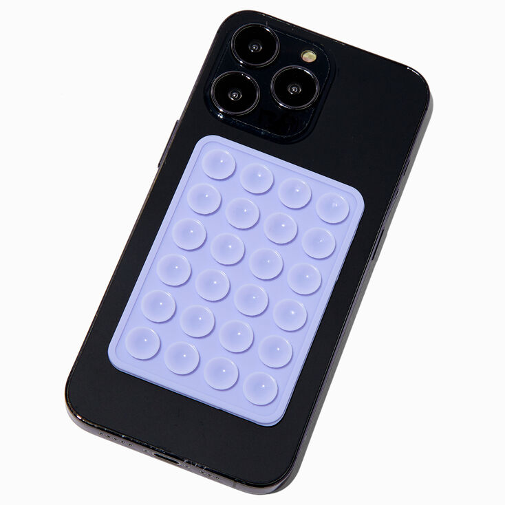 Purple Rectangle Silicone Suction Phone Case Adhesive Mount,