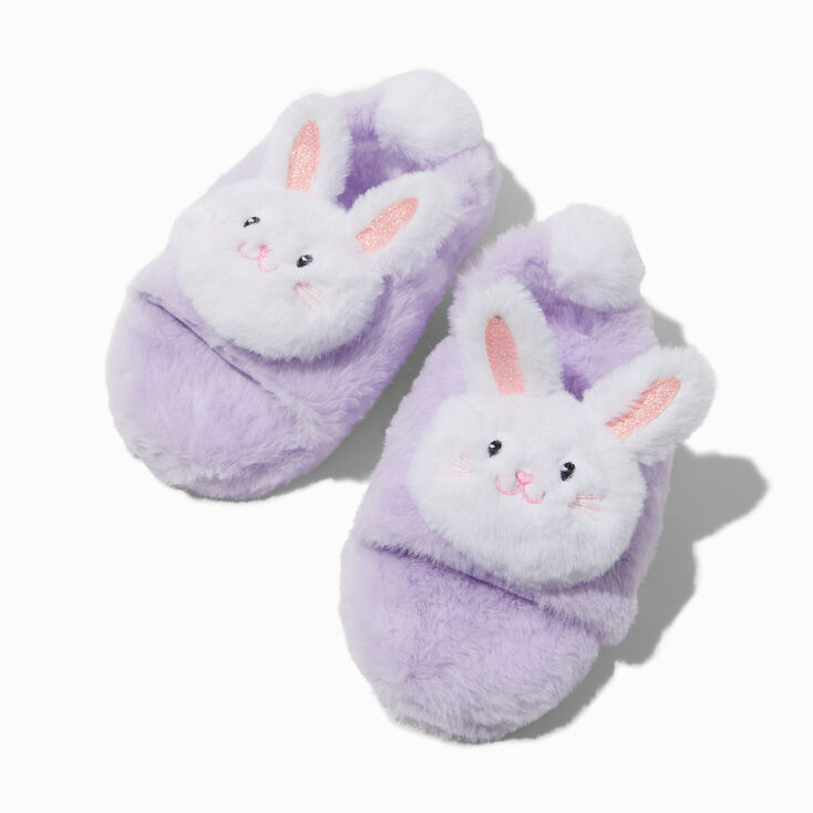 Easter Bunny Furry Slide Slippers - L/XL,