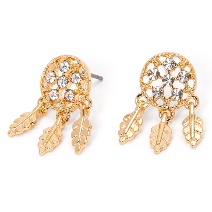 Claire's Clous d’oreilles attrape-rêves ornementés couleur dorée