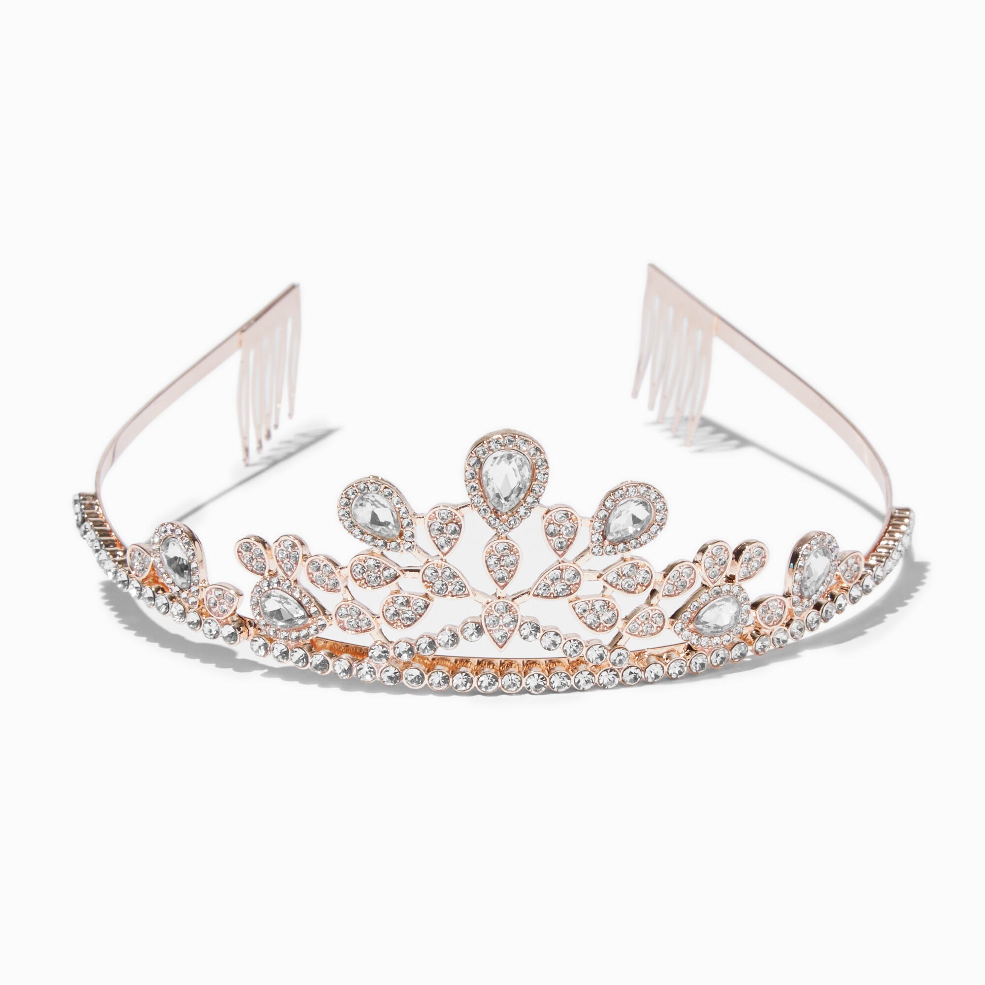 Diadème Bianca en strass couleur doré rose,