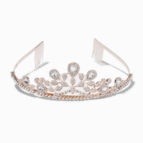 Rose Gold Rhinestone Bianca Tiara,