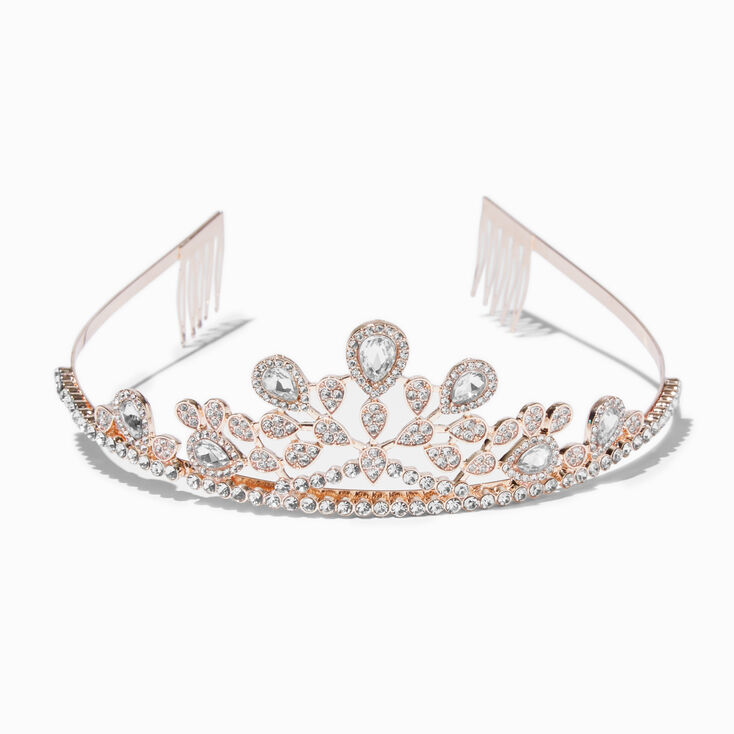 Diad&egrave;me Bianca en strass couleur dor&eacute; rose,