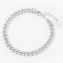 Silver-tone Chunky Curb Chain Link Bracelet,