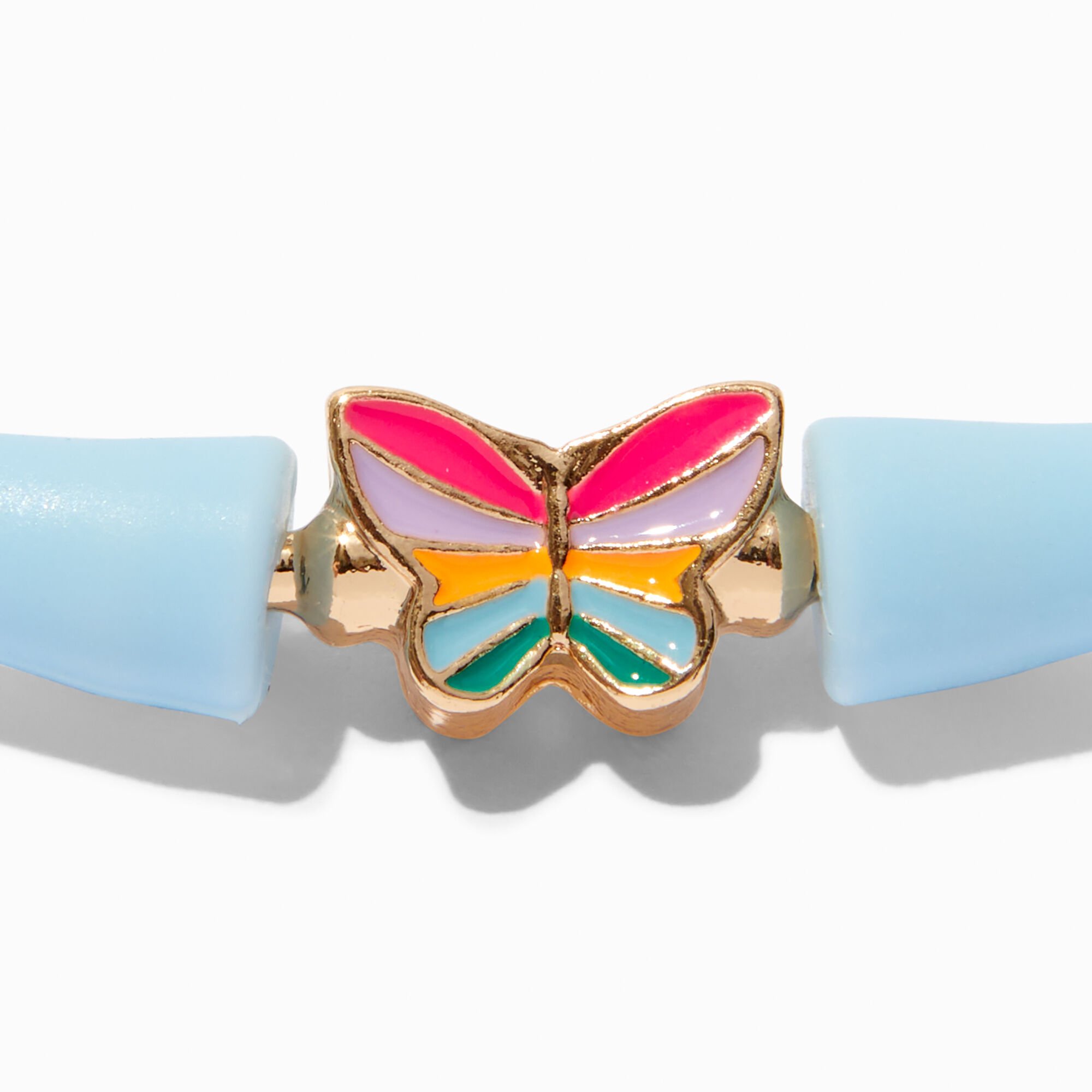 Bracelet en silicone papillon bleu pastel,