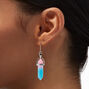 Pink &amp; Blue Glow In The Dark Mystical Gem Drop Earrings,
