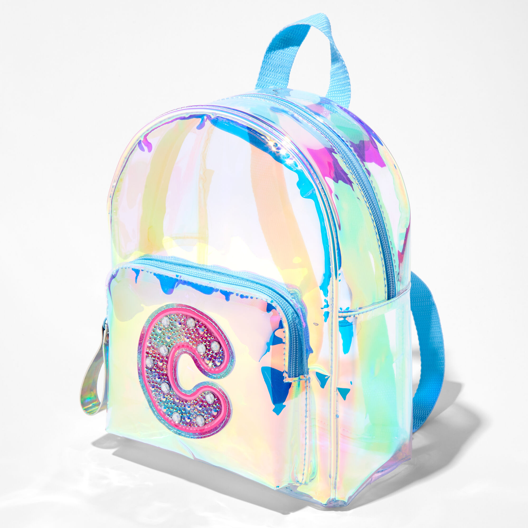 View Claires Holographic Initial Mini Backpack C information