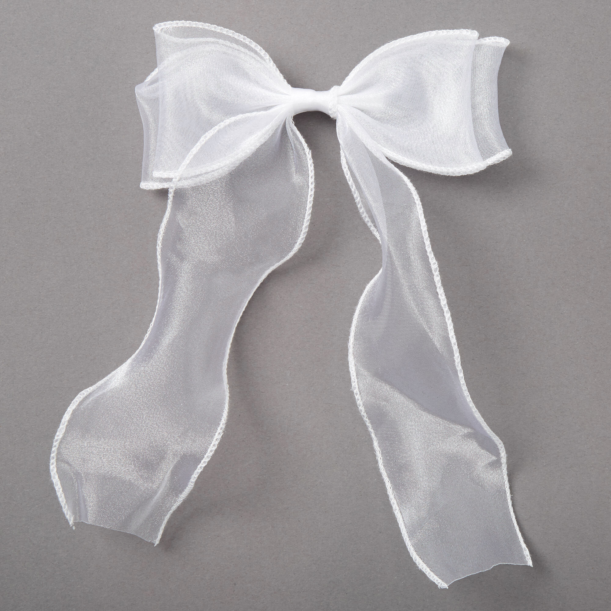 Claire's Club Ribbon Hair Bow - White,
