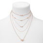Gold Safety Pin Toggle Chain Multi Strand Necklace,