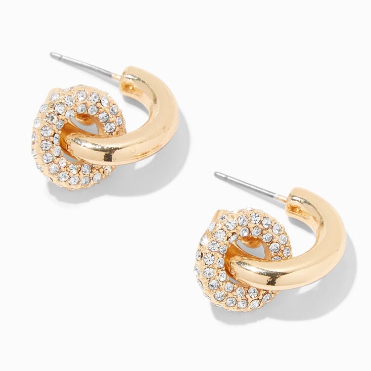 Gold-tone 20MM Embellished Ring Hoop Earrings,