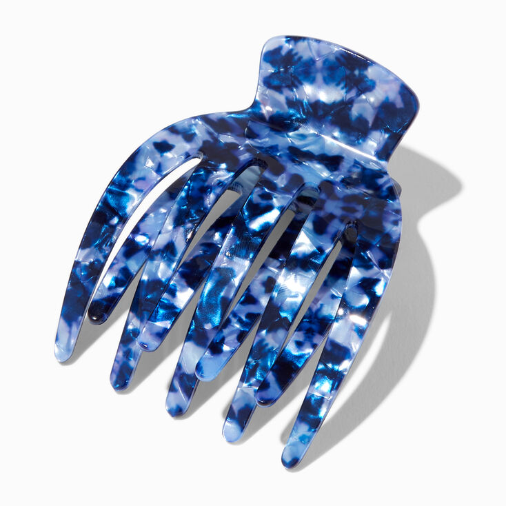 Pearlized Tortoiseshell Yoga Hair Claw - Navy Blue,
