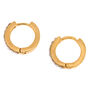 18ct Gold Plated 10MM Embellished Huggie Hoop Earrings,