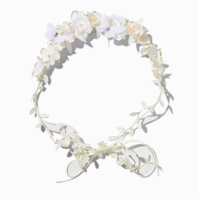 White Flower Crown Headwrap,