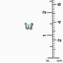 18kt Gold Plated Blue Monarch Butterfly Stud Earrings,